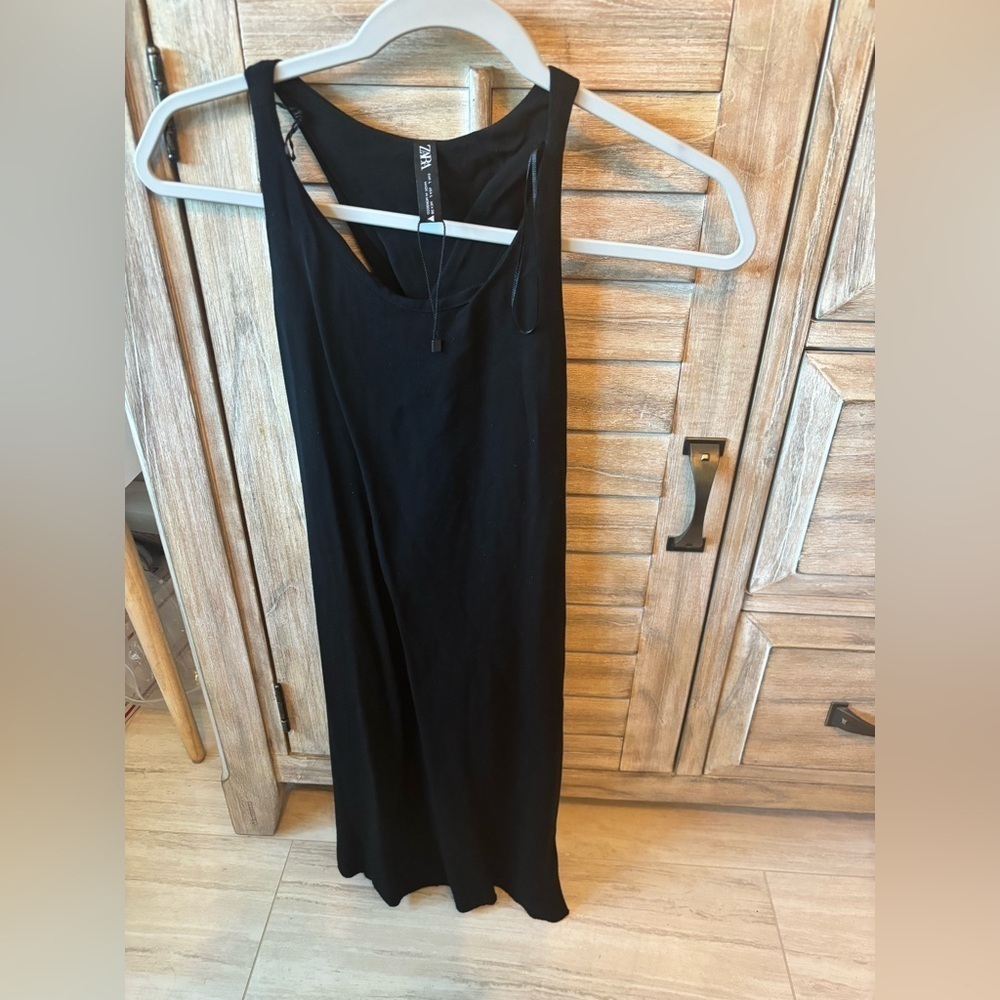 Zara Women’s Black Twisted Razor Back Short Dress Size L